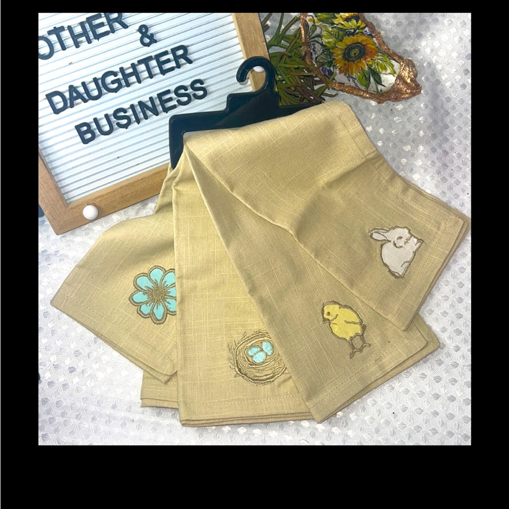 New SPRING EASTER Target Linen Dish Kitchen  Towel Set BUNNY CHICK FLOWE…